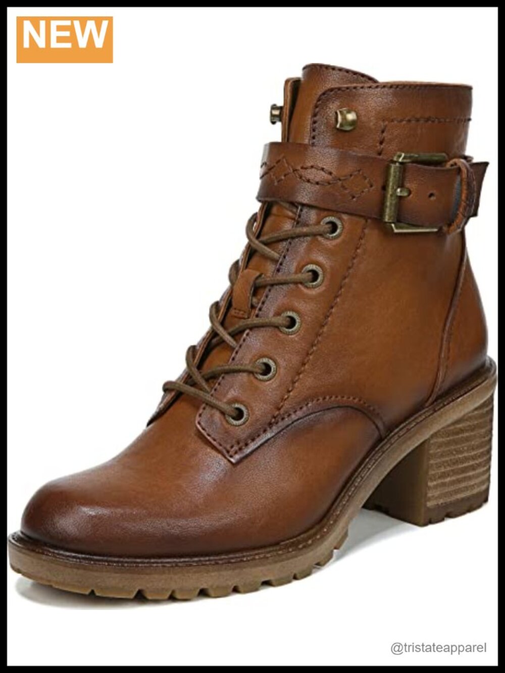 Vegan Leather Mid-Calf Combat Boots Lug Sole Lace-Up Buckle Chunky